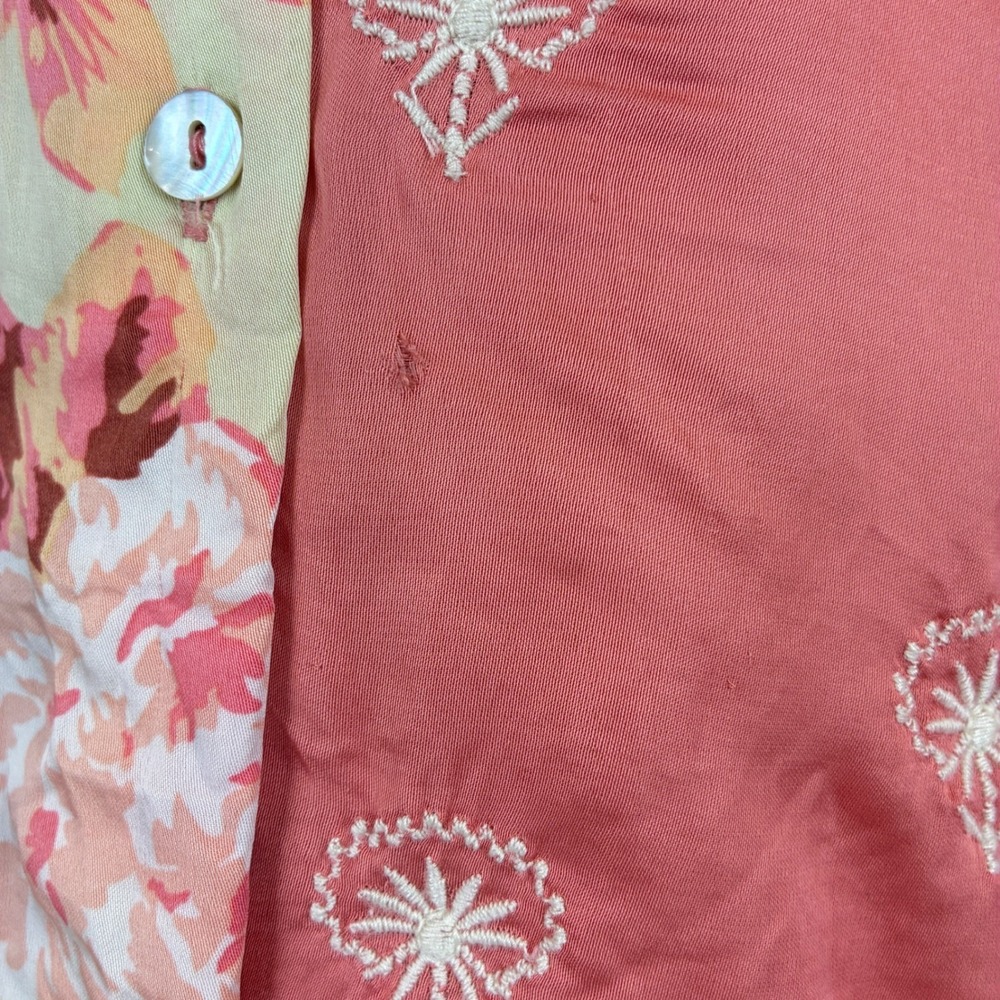 Zara Womens Top M Pink Floral Mixed Print Embroidered Boho Cottagecore Blouse - Picture 11 of 14